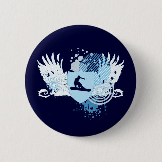 Badge Rond 5 Cm snowboard. hi-fi. v2.