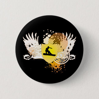 Badge Rond 5 Cm snowboard. hi-fi. v2.