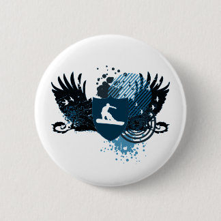 Badge Rond 5 Cm snowboard. hi-fi. v2.