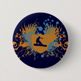 Badge Rond 5 Cm snowboard. hi-fi. v3.