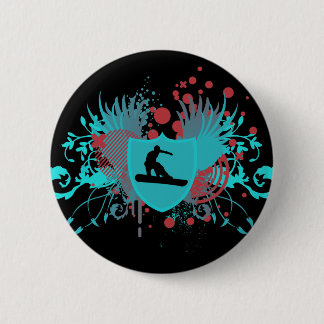 Badge Rond 5 Cm snowboard. hi-fi. v3.