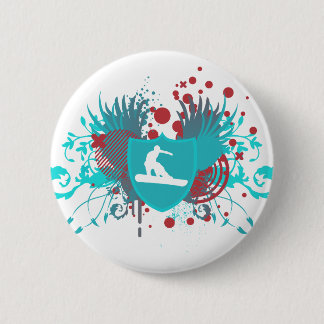 Badge Rond 5 Cm snowboard. hi-fi. v3.