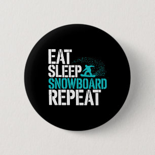 Badge Rond 5 Cm Snowboard Lover Humour Design Amusant Snowboarder