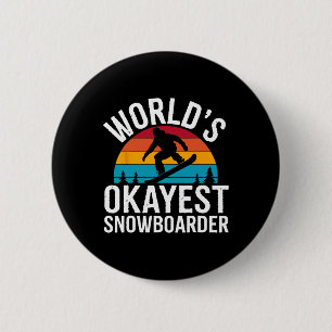 Badge Rond 5 Cm Snowboard Lover Humour Design Amusant Snowboarder