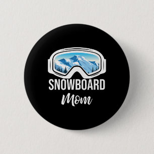 Badge Rond 5 Cm Snowboard Mom Winter Snowboard Sport Ski Cadeau