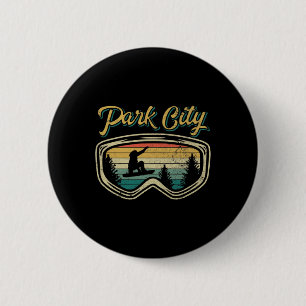 Badge Rond 5 Cm Snowboard Park City Utah Lunettes démontées Big Ai