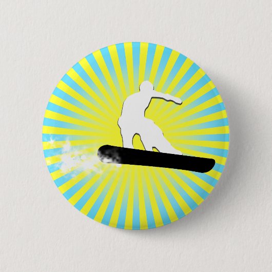 Badge Rond 5 Cm snowboard. piste en poudre. (Devant)