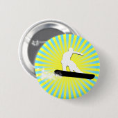 Badge Rond 5 Cm snowboard. piste en poudre. (Devant & derrière)