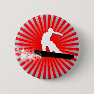 Badge Rond 5 Cm snowboard. piste en poudre.