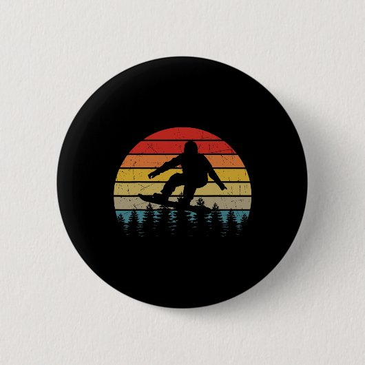 Badge Rond 5 Cm Snowboard Retro Snowboard Snowboard Extreme S (Devant)