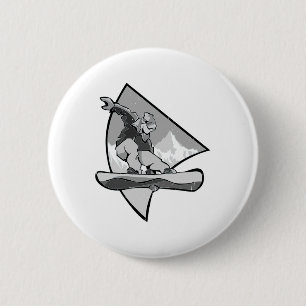 Badge Rond 5 Cm Snowboard Retro Vintage Snowboard Freestyle Et