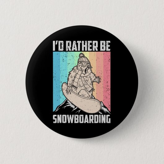 Badge Rond 5 Cm Snowboard Ski Snowboard Activité compétitive (Devant)