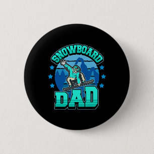 Badge Rond 5 Cm Snowboard Snowboard Awesome Papa Homme Cadeau