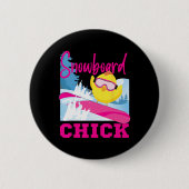 Badge Rond 5 Cm Snowboard Snowboard Chick Chick Snowboard Chi (Devant)