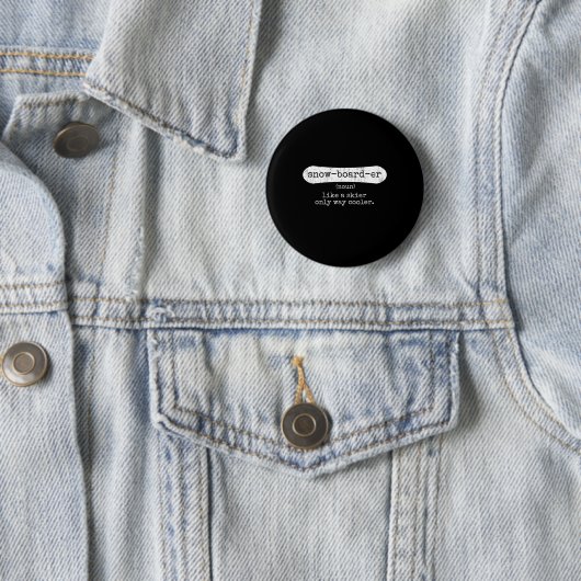 Badge Rond 5 Cm Snowboard - Snowboard Enthousiaste Snowboard In (En situation)