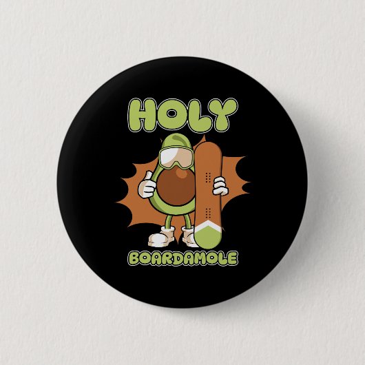 Badge Rond 5 Cm Snowboard Snowboard - Snowboard Avocado Saint (Devant)