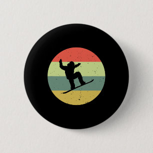 Badge Rond 5 Cm Snowboard Vintage