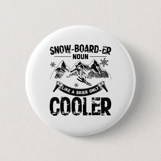 Badge Rond 5 Cm Snowboardeur | Cadeaux de snowboard d'hiver après- (Devant)