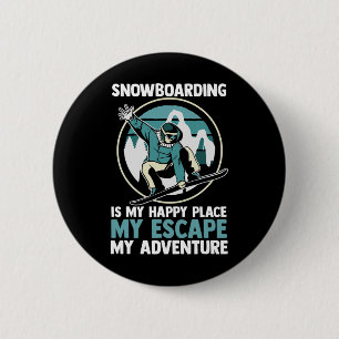 Badge Rond 5 Cm Snowboardeur Snowboard 2