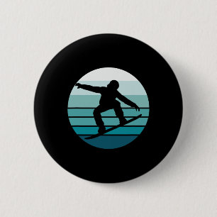 Badge Rond 5 Cm Snowboarding T-shirt Retro Vintage Cool Snowboard