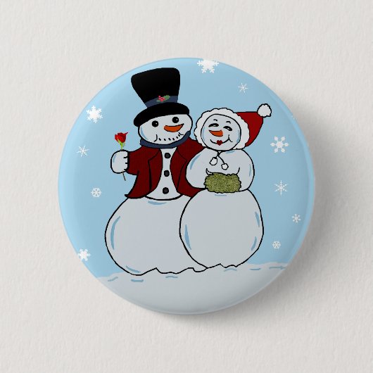 Badge Rond 5 Cm Snowcouple (Devant)