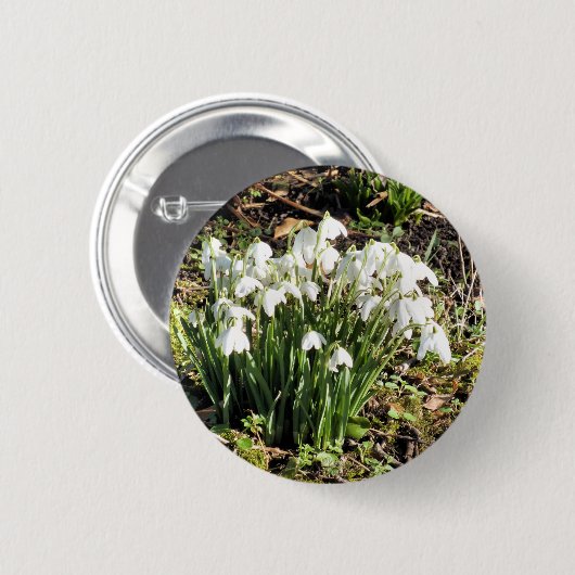 BADGE ROND 5 CM SNOWDROPS (Devant & derrière)