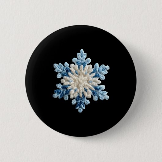 Badge Rond 5 Cm Snowflake Crochet Snow Merry Christmas Xmas Pajama (Devant)