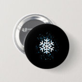 Badge Rond 5 Cm Snowflake For Women  (Devant & derrière)