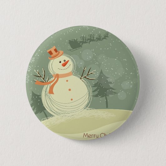 Badge Rond 5 Cm Snowman (Devant)