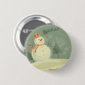 Badge Rond 5 Cm Snowman (Devant & derrière)