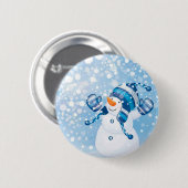 Badge Rond 5 Cm Snowman (Devant & derrière)