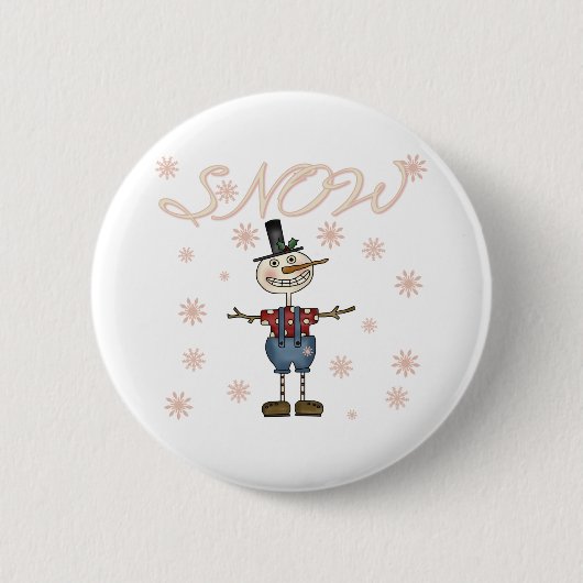Badge Rond 5 Cm Snowman (Devant)