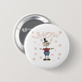 Badge Rond 5 Cm Snowman (Devant & derrière)