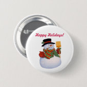Badge Rond 5 Cm Snowman (Devant & derrière)