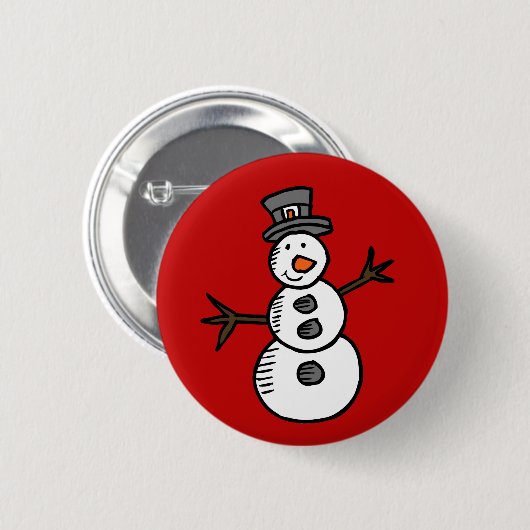 Badge Rond 5 Cm Snowman (Devant & derrière)