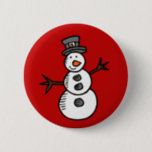 Badge Rond 5 Cm Snowman<br><div class="desc">Illustration pour Christmas with cute,  smiley snowman decoration. C'est possible to change the background color and to add different one to the design with your choice.</div>