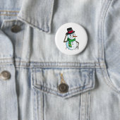 Badge Rond 5 Cm Snowman amical (En situation)