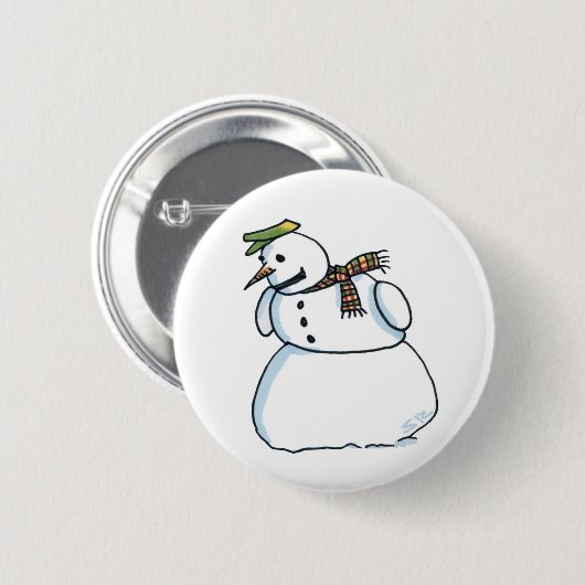 Badge Rond 5 Cm Snowman button (Devant & derrière)