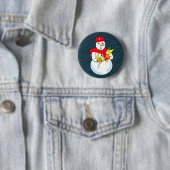 Badge Rond 5 Cm Snowman électrique (En situation)