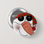 Badge Rond 5 Cm Snowman Face Snowflake Sparkake (Devant & derrière)