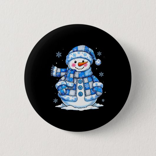 Badge Rond 5 Cm Snowman For Women Men Kids Grandkids Christmas (Devant)