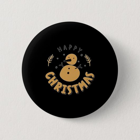 Badge Rond 5 Cm Snowman Happy Christmas (Devant)