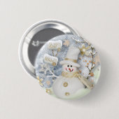 Badge Rond 5 Cm Snowman hiver froid (Devant & derrière)
