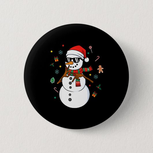 Badge Rond 5 Cm Snowman Six Seven Meme Christmas Pajamas 6 And 7 F (Devant)