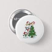 Badge Rond 5 Cm Snowman Snowflake, Merry Christmas Tree, Xmas Holi (Devant & derrière)