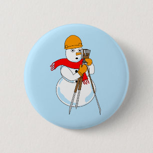 Badge Rond 5 Cm Snowman Surveyor