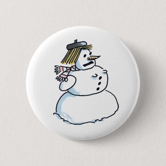 Badge Rond 5 Cm Snowwoman button (Devant)