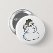 Badge Rond 5 Cm Snowwoman button (Devant & derrière)