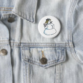 Badge Rond 5 Cm Snowwoman button (En situation)