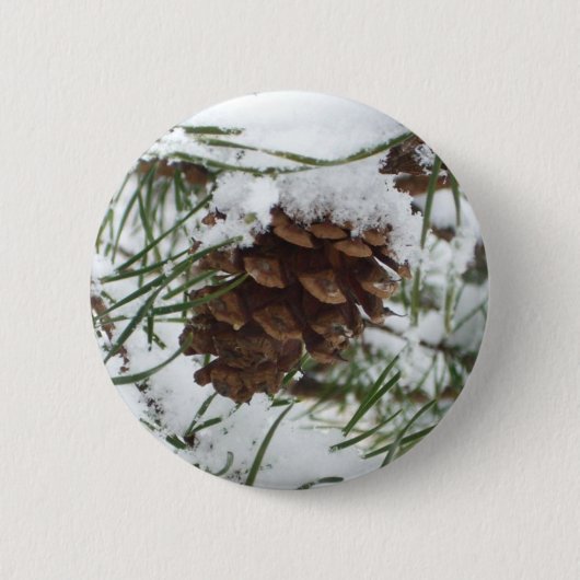 Badge Rond 5 Cm Snowy Pine Cone I (Devant)